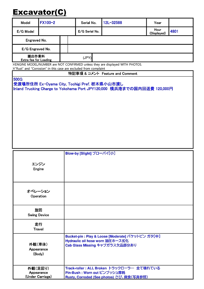 FURUKAWA FX100-2 ★ Excavator ★ 500G