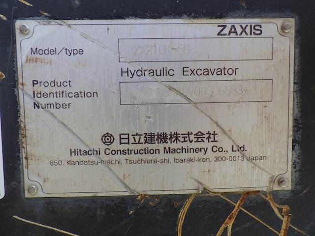 HITACHI ZX210K-5B ★ Excavator ★ 600G, ROPS CAB, PIPING, A/C