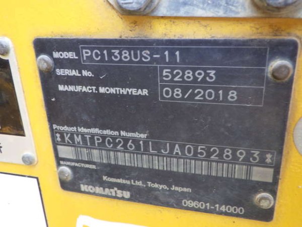 KOMATSU PC138US-11 ★ Excavator ★ 700G, ArmCrane, A/C, 2way-Multi - изображение 66