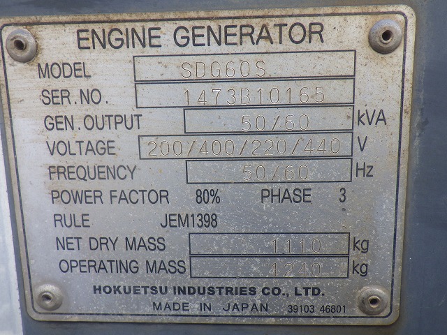 AIRMAN SDG60S ★ Generator & Compressor ★ 60KVA