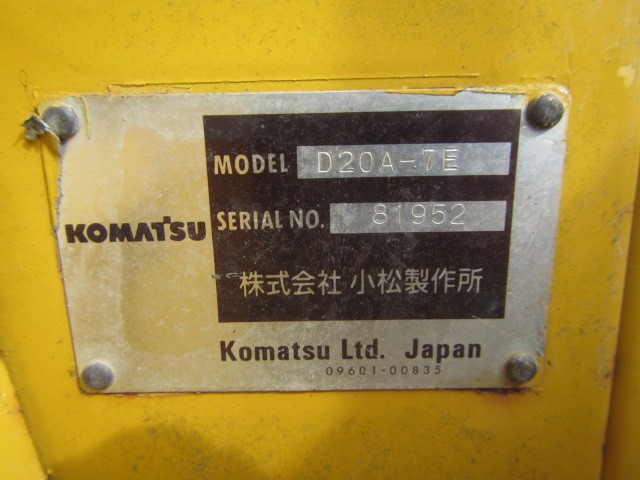 KOMATSU D20A-7E ★ Bulldozer ★ 300G, CNP, PAT