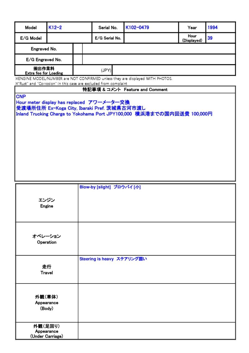 KAWASAKI K12-2 ★ Road Equipment ★ CNP