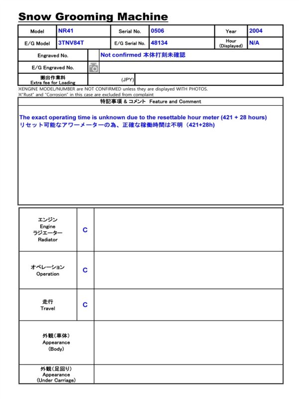 NR41 ★ Other ★ The exact operating time is unknown due to the resettable hour meter (421 + 28 hours) - изображение 2