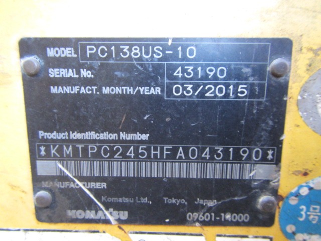 KOMATSU PC138US-10 ★ Excavator ★ 500G, PIPING, A/C, MULTI