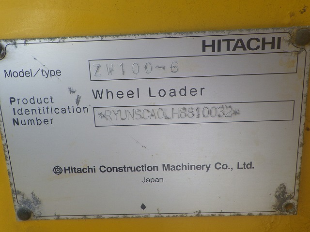 HITACHI ZW100-6 ★ Loader(Crawled/Wheeled) ★ CNP, W/PROPELLER SHAFT,
