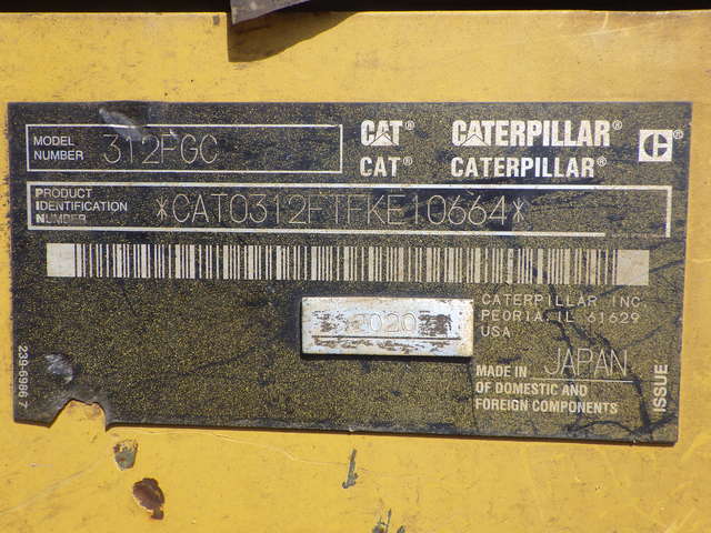 CAT 312FGC ★ Excavator ★ 500G, Hydraulic Fork, Piping, A/C, EPA