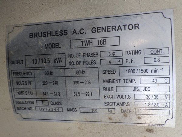 AIRMAN SDG13S-7 ★ Generator & Compressor ★ Generator, 13KVA - Image 23