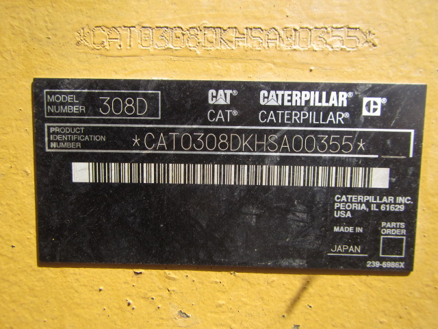 CAT 308DCR ★ Excavator ★ 450G+PAD, COM-Piping, Blade, A/C, EPA, IWAFUJI Processor GP-25A